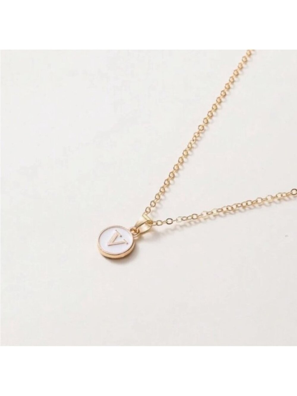 New! Anthropologie Gold Initial Letter Monogram Pendant Necklace NWOT